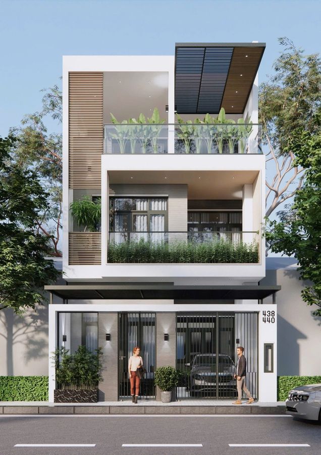 Mặt tiền nhà phố hiện đại